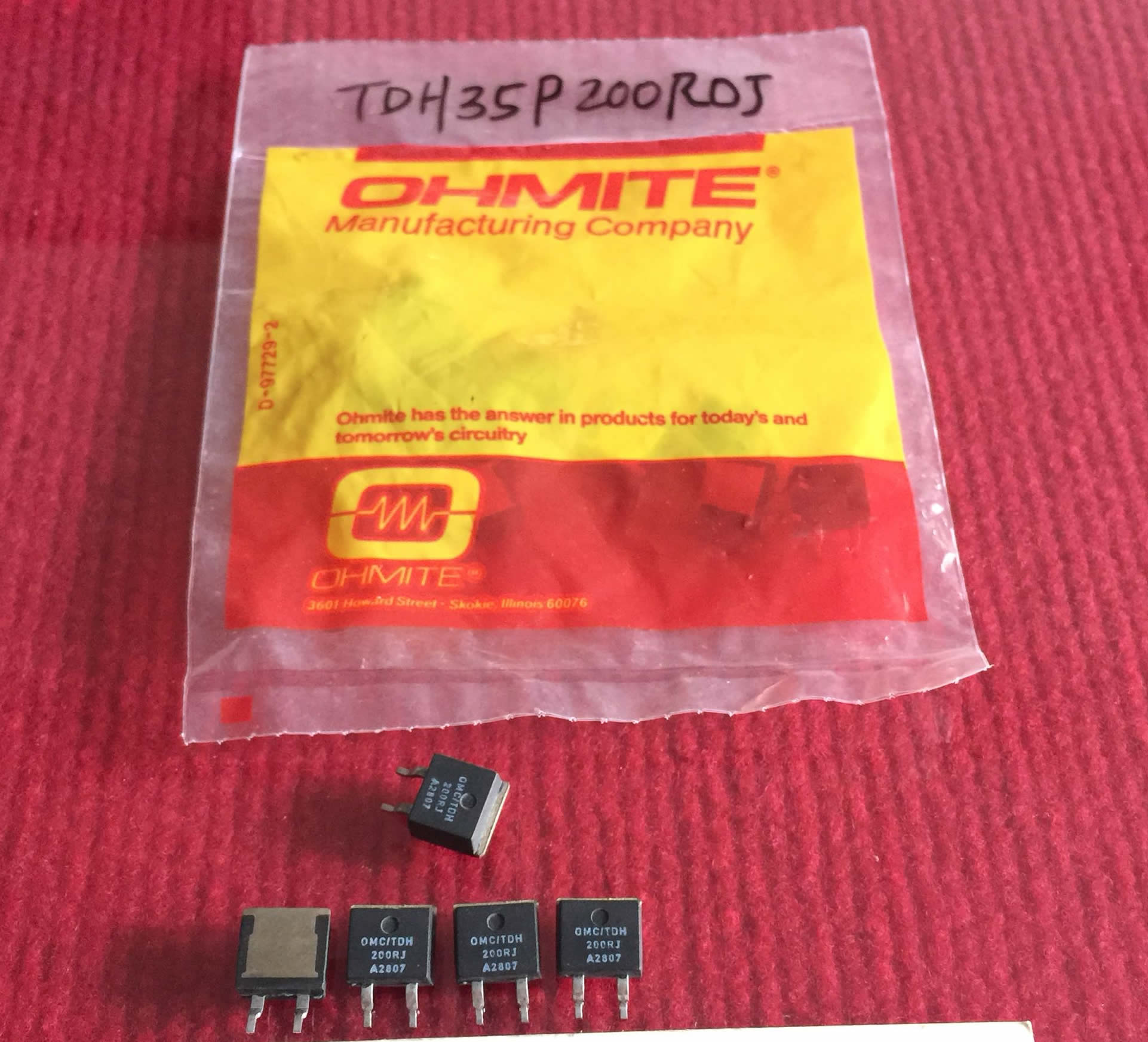 OHMITE TDH35P200R0J OMC/TDH 200RJ TO-263 resistor new original
